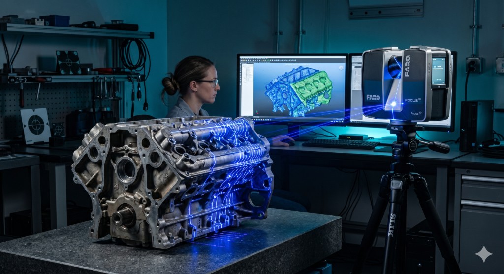 Tersine mühendislik — 3D lazer tarama ve CAD modelleme
